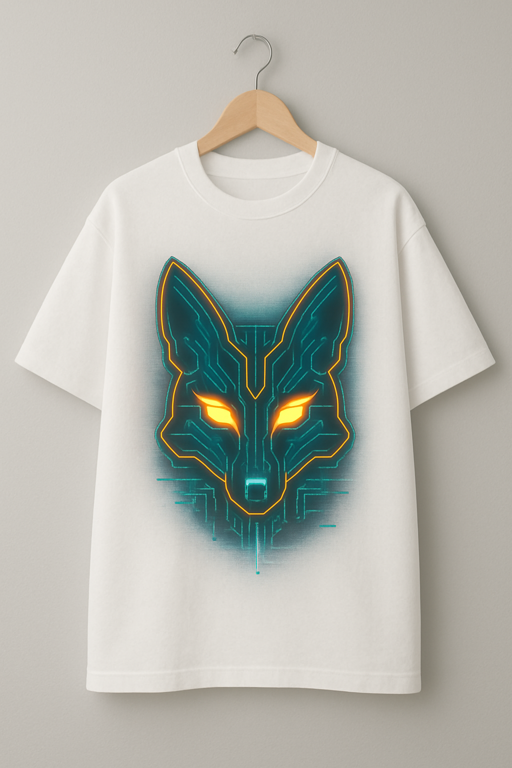 ristic glowing fox head Oversize Tshirt