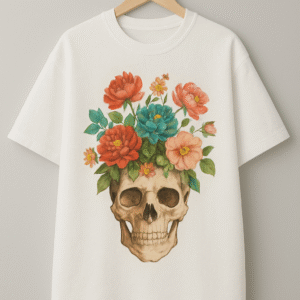 Human skull Oversize Tshirt